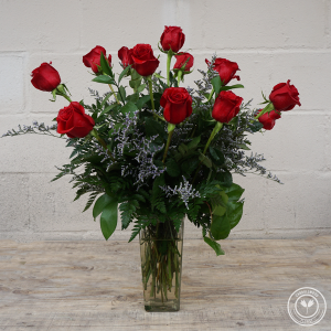 Standard Dozen Roses With Filler